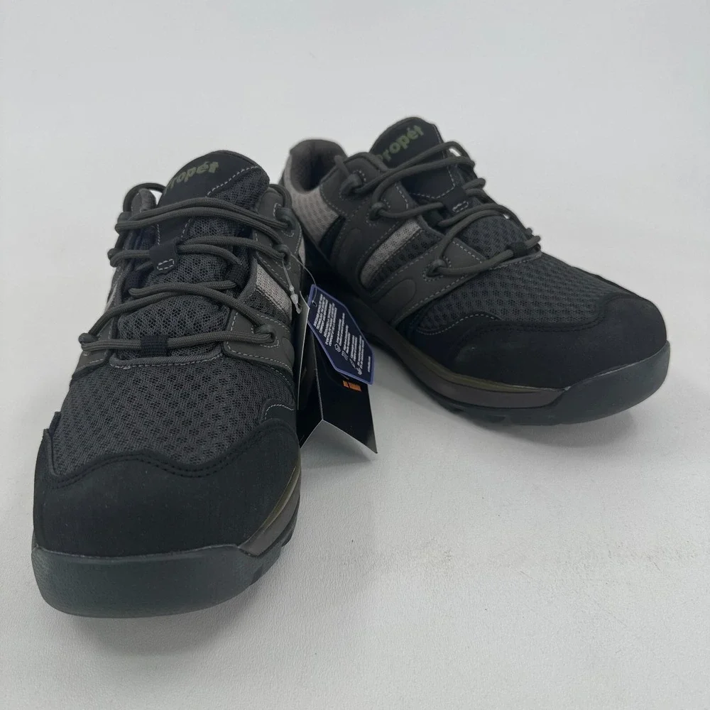 Propet Vercors Hiking Shoes MENS Black Gray Leather Lace Up Size 10 3X WIDE NEW